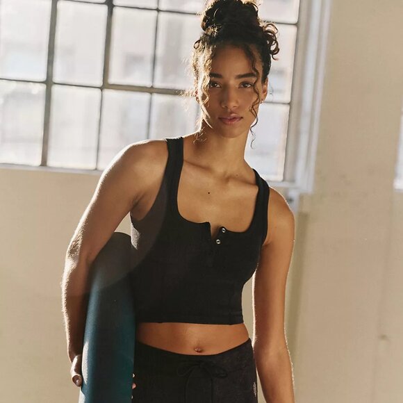 Go To Henley Cami In Black - Picture 1 of 4